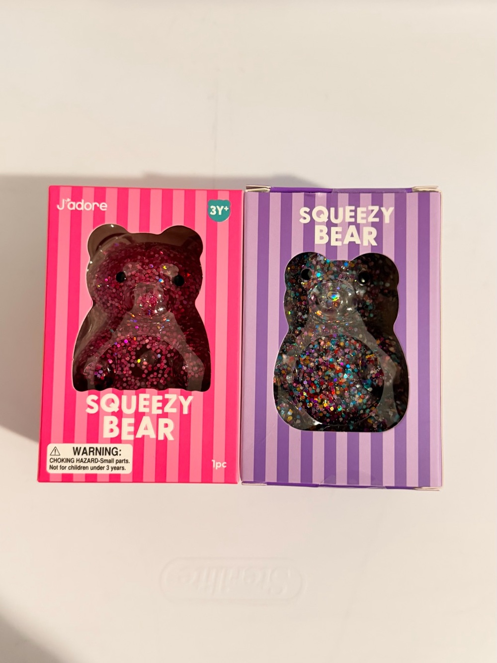 J'adore Squeezy Bear Fidget Toy Glitter